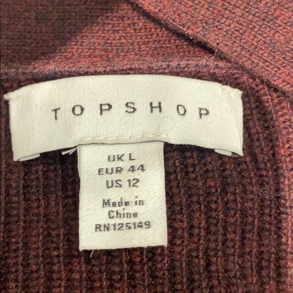 BOGOF! Topshop v neck ribbed burgundy sweater - Picture 4 of 5